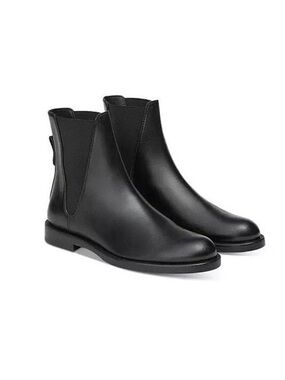 Lafayette 148 Barrett Leather Chelsea Booties Black 38.5 EU New without box $698
